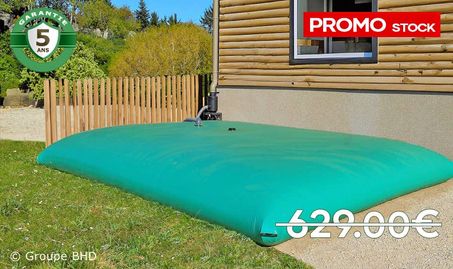 Citerne souple 10000 litres - Carrée (4.32m x 4.23m x 0.9m) - Garantie 5 ans