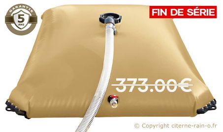 Citerne souple 3000 litres - Couleur SABLE. Etroite (6.25m x 1.48m x 0.5m) - Garantie 5 ans