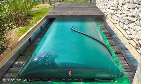 Citerne souple 6000 litres. Etroite (6.98m x 2.21m x 0.6m) - Garantie 5 ans