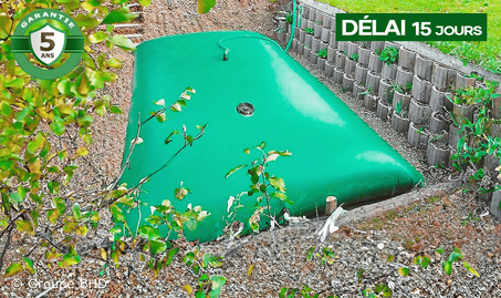 Citerne souple 4000 litres. Etroite (8.37m x 1.48m x 0.5m) - Garantie 5 ans
