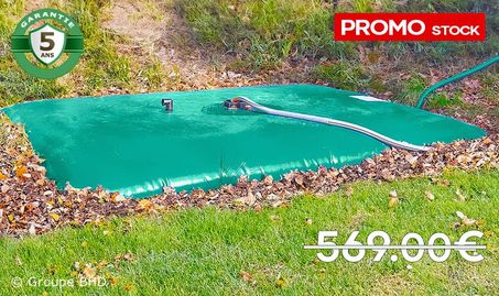Citerne souple 8000 litres. Carrée (4.15 x 3.69 x 0.8m) - Garantie 5 ans