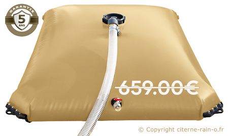 Citerne souple 10000 litres - Couleur SABLE - Standard (5.82 x 2.98 x 0.9m) - Garantie 5 ans
