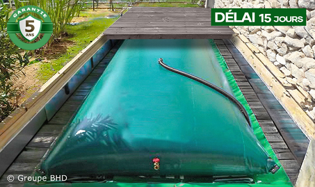 Citerne souple 6000 litres. Carrée (3.69m x 3.27m x 0.8m) - Garantie 5 ans