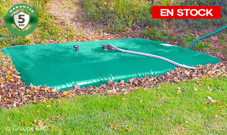 Citerne souple 7000 litres. Carrée (3.69m x  3.69m x 0.8m) - Garantie 5 ans