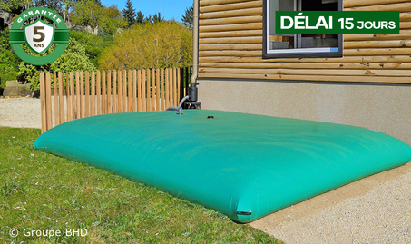 Citerne souple 9000 litres. Carrée (4.32m x 4.01m x 0.85m) - Garantie 5 ans