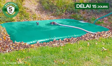 Citerne souple 8000 litres. Etroite (9.3m x 2.21m x 0.6m) - Garantie 5 ans
